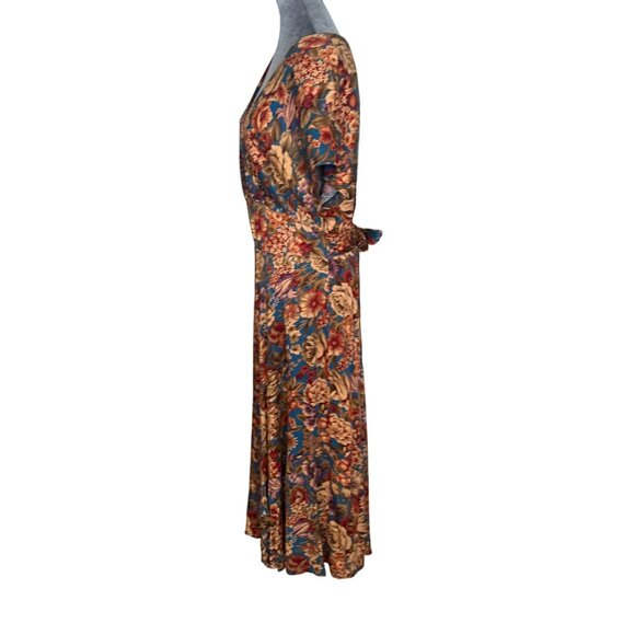 Jeffrey & Dara Vintage Floral Wrap Maxi Dress  Size 11/12 - Picture 5 of 8